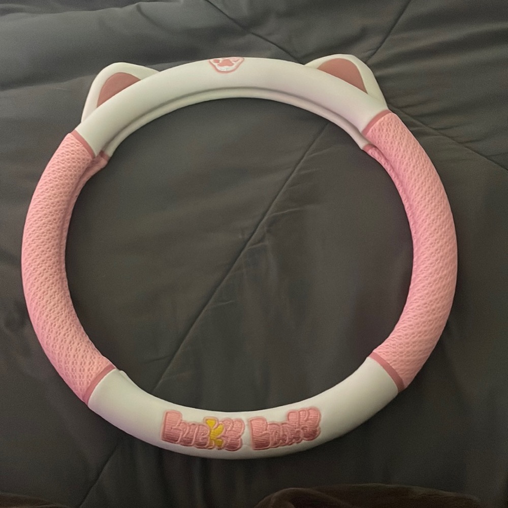 Brand New Pink And White Steering Wheel Cover